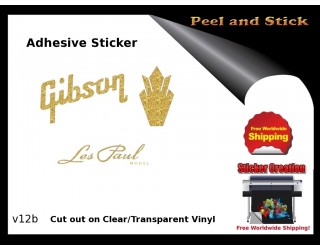 Gibson Guitar Adhesive Sticker v12b